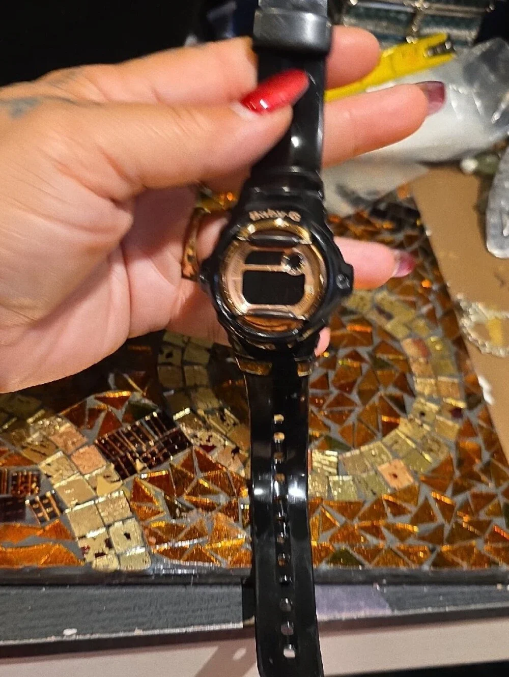 Black and Gold Sport Digital Watch